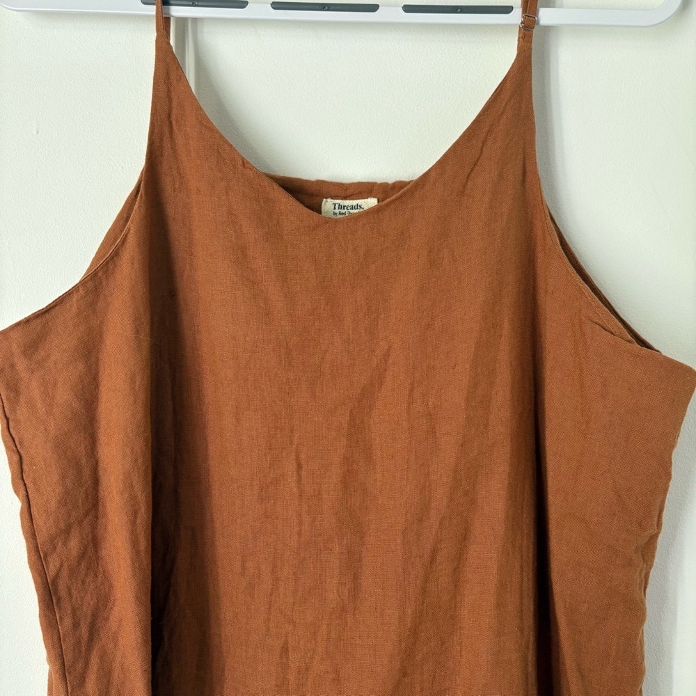 NWOT THREADS by Bed Threads 100% French Flax Linen MIDI dress XL - Picture 6 of 11